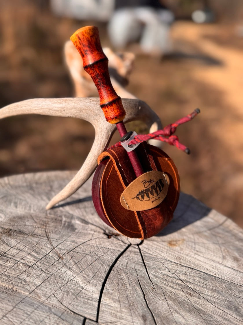 Red Brass Over Glass in Purpleheart