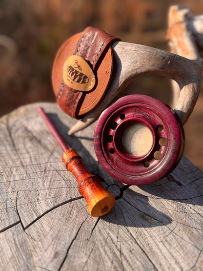 Red Brass Over Glass in Purpleheart
