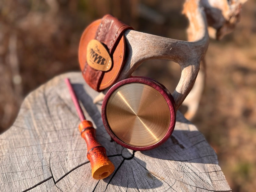 Red Brass Over Glass in Purpleheart