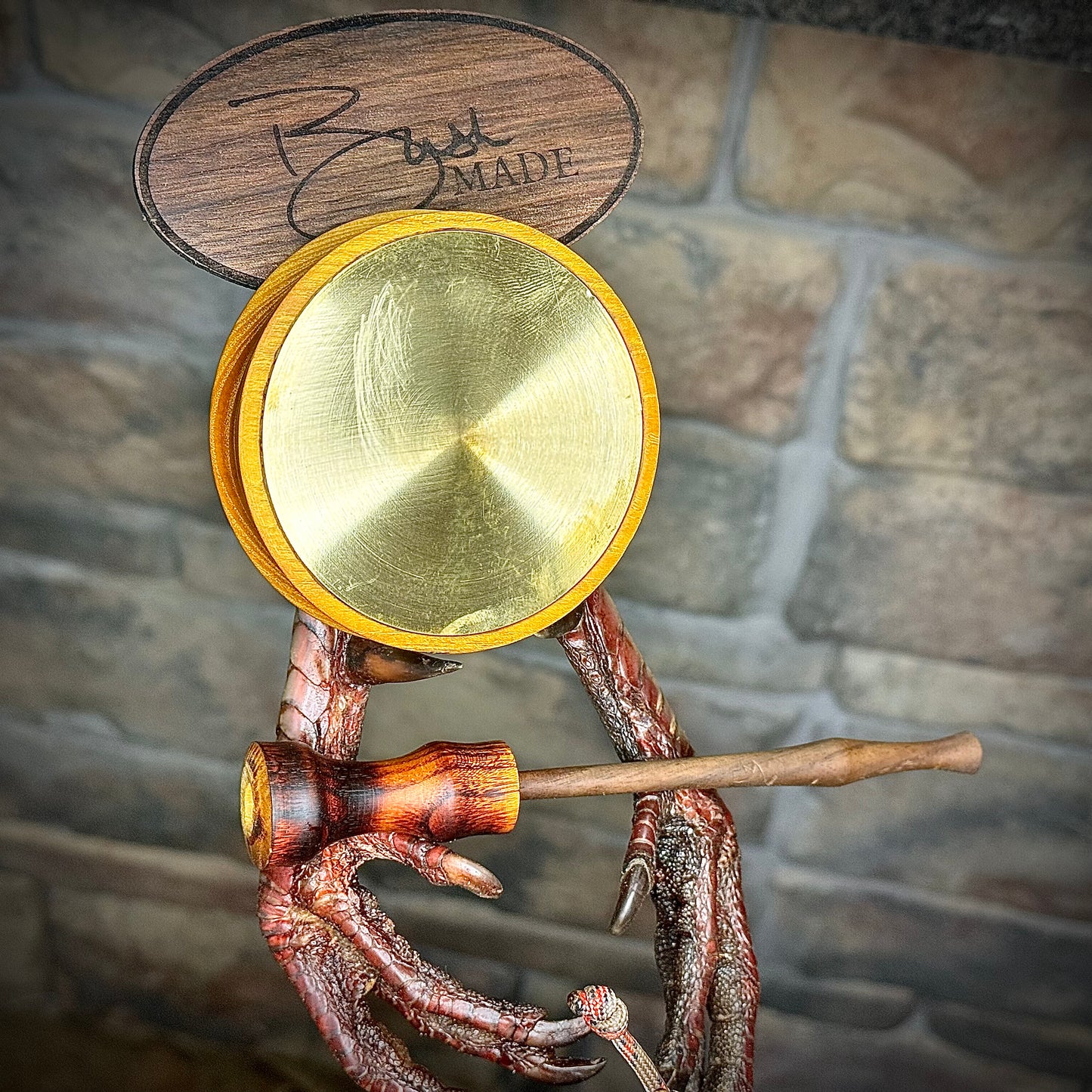 Brass Over Slate In Osage Orange Custom Turkey Pot Call