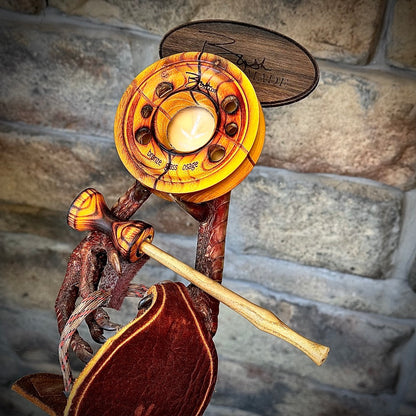 Bronze over Glass in Osage Orange Custom Pot Call w/ Cherry, Purpleheart, and Holly