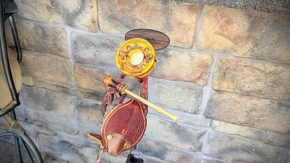 Red Brass over Glass in Osage Orange with Holly/ Walnut Accents Custom Pot Call